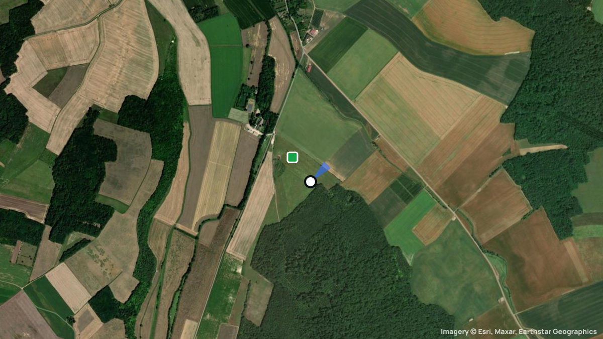 Satellite map of Rigny-le-Ferron with its launches and landings