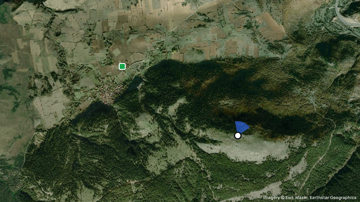 Satellite map of Dikmen Tepe with its launches and landings