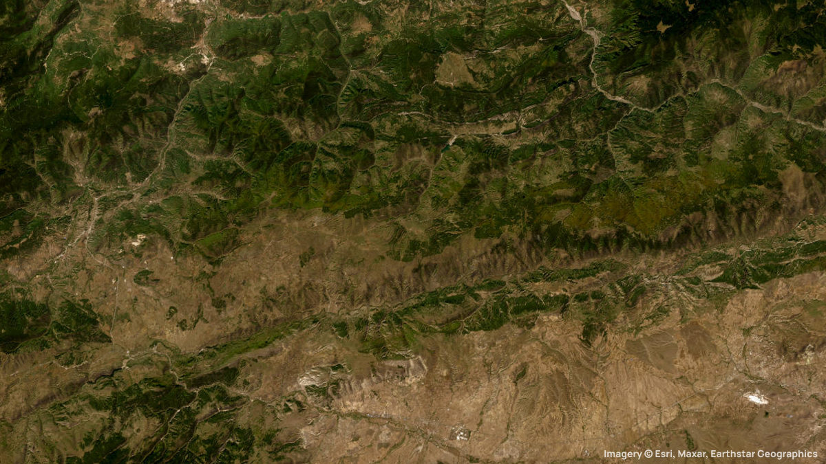 Satellite map of Paradise Hill with its launches and landings