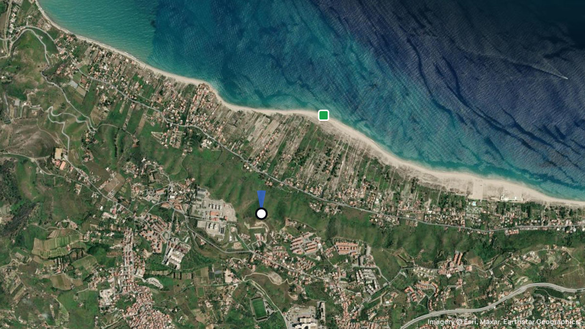 Satellite map of Sperone with its launches and landings