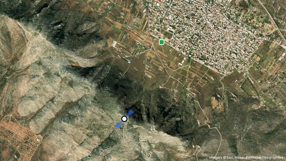Satellite map of Keratea with its launches and landings