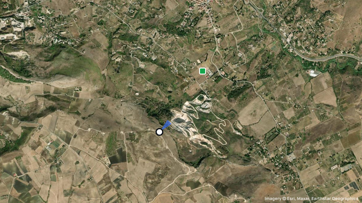 Satellite map of Bolognetta with its launches and landings