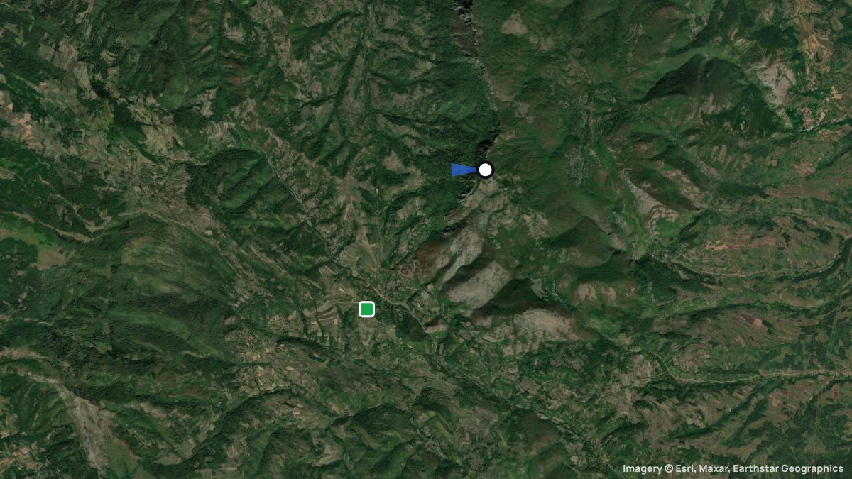 Satellite map of Tupiznica with its launches and landings