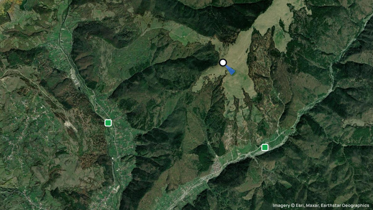 Satellite map of Priseaca with its launches and landings