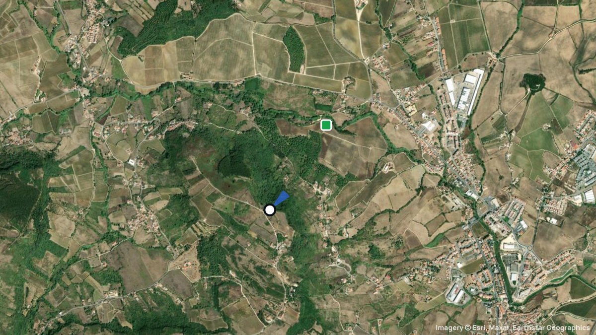 Satellite map of Arruda with its launches and landings