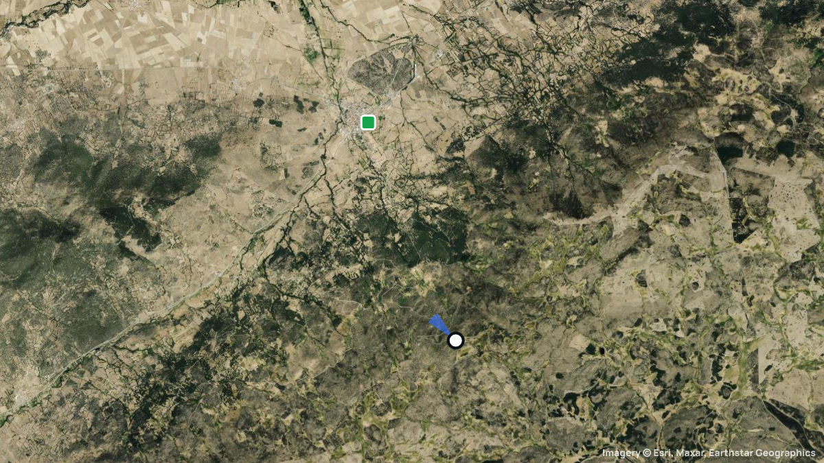Satellite map of Piedrahita with its launches and landings