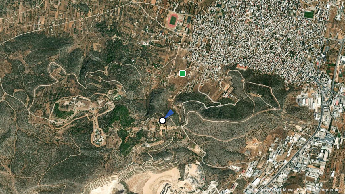 Satellite map of Koropi with its launches and landings