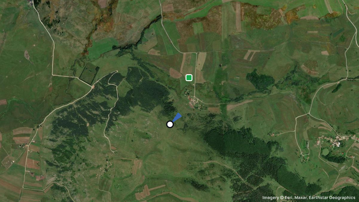 Satellitenkarte von Vrila mit Start- und Landeplätzen