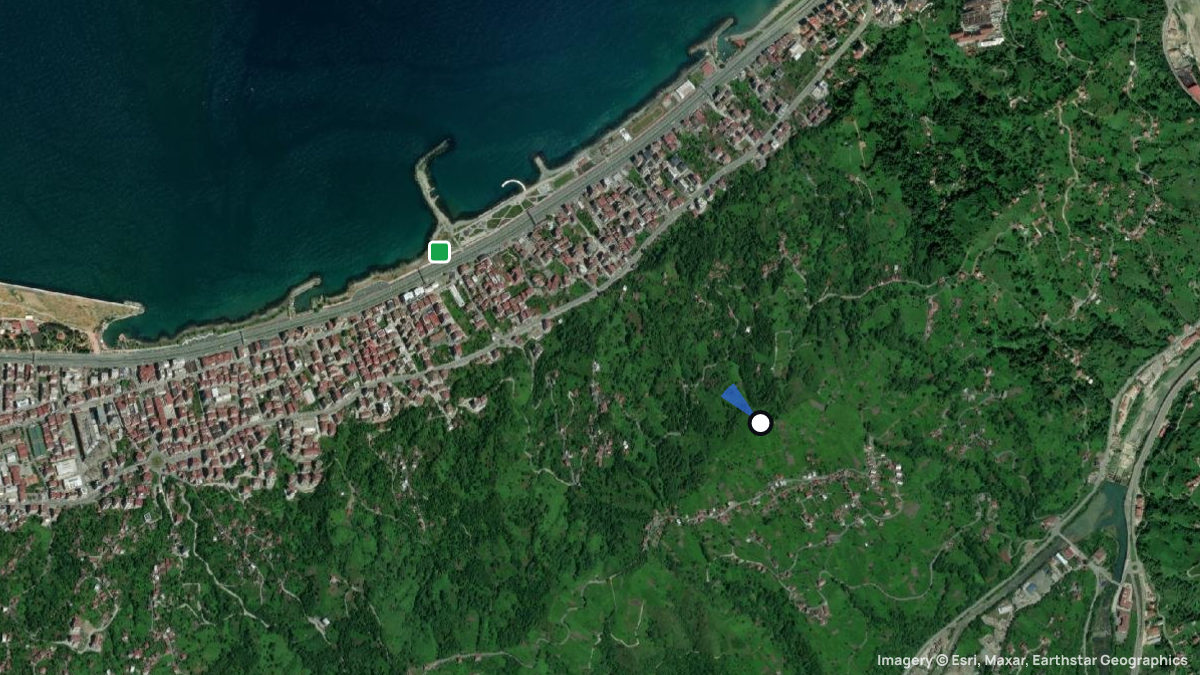 Satellite map of Rize with its launches and landings