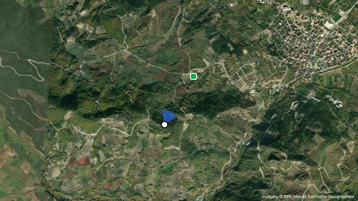 Satellite map of Edebey Seyran with its launches and landings