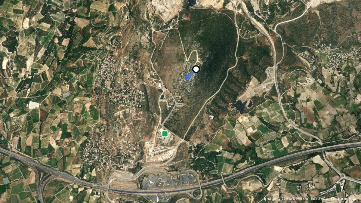 Satellite map of Ashabi Kehf with its launches and landings