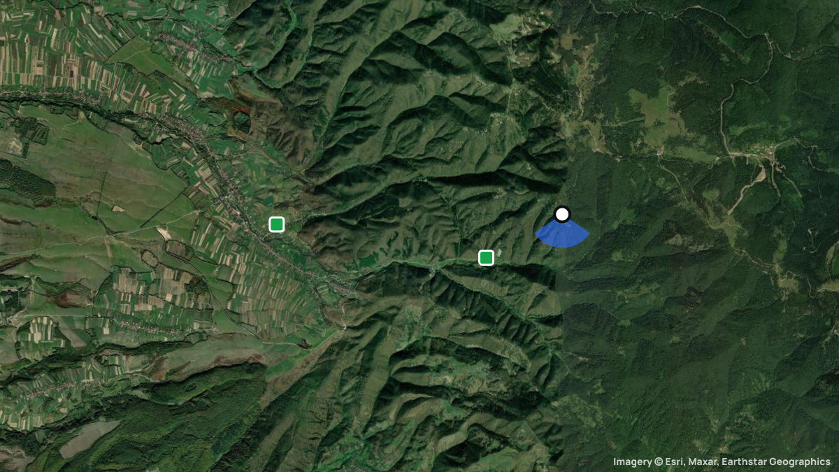 Satellite map of Budureasa with its launches and landings