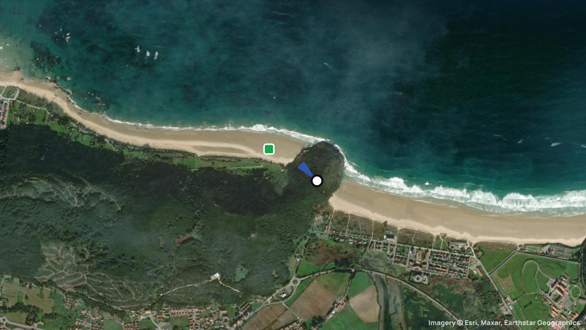 Satellitenkarte von Playa de Noja mit Start- und Landeplätzen