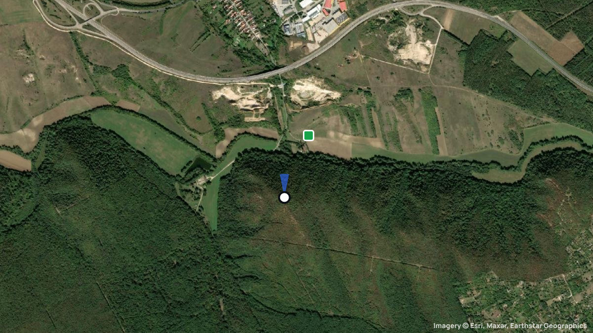 Satellite map of Veszprem with its launches and landings