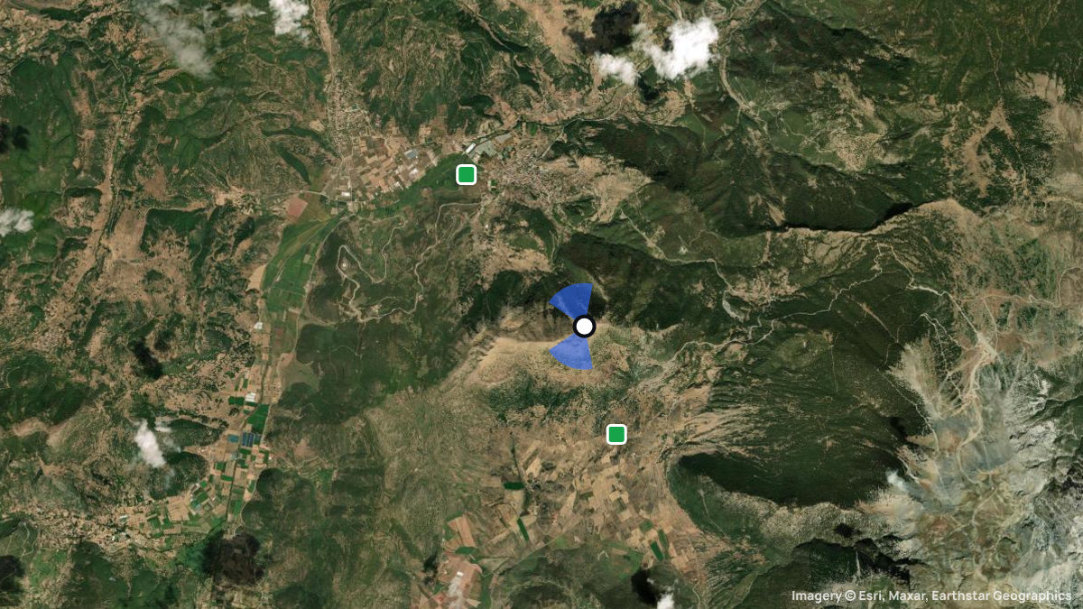 Satellite map of Kalavryta with its launches and landings