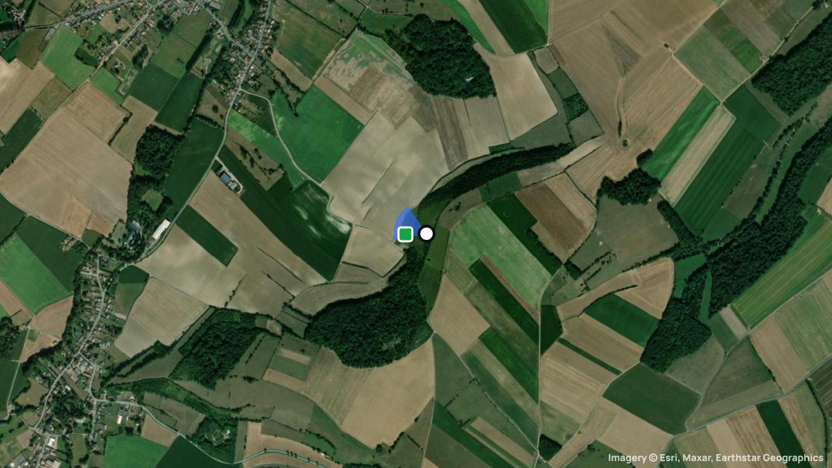 Satellitenkarte von La Comte mit Start- und Landeplätzen