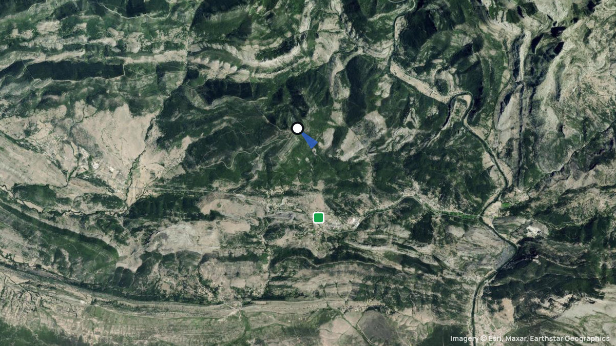Satellite map of Sabero with its launches and landings