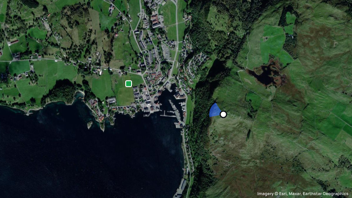 Satellite map of Rennesoy Pila with its launches and landings