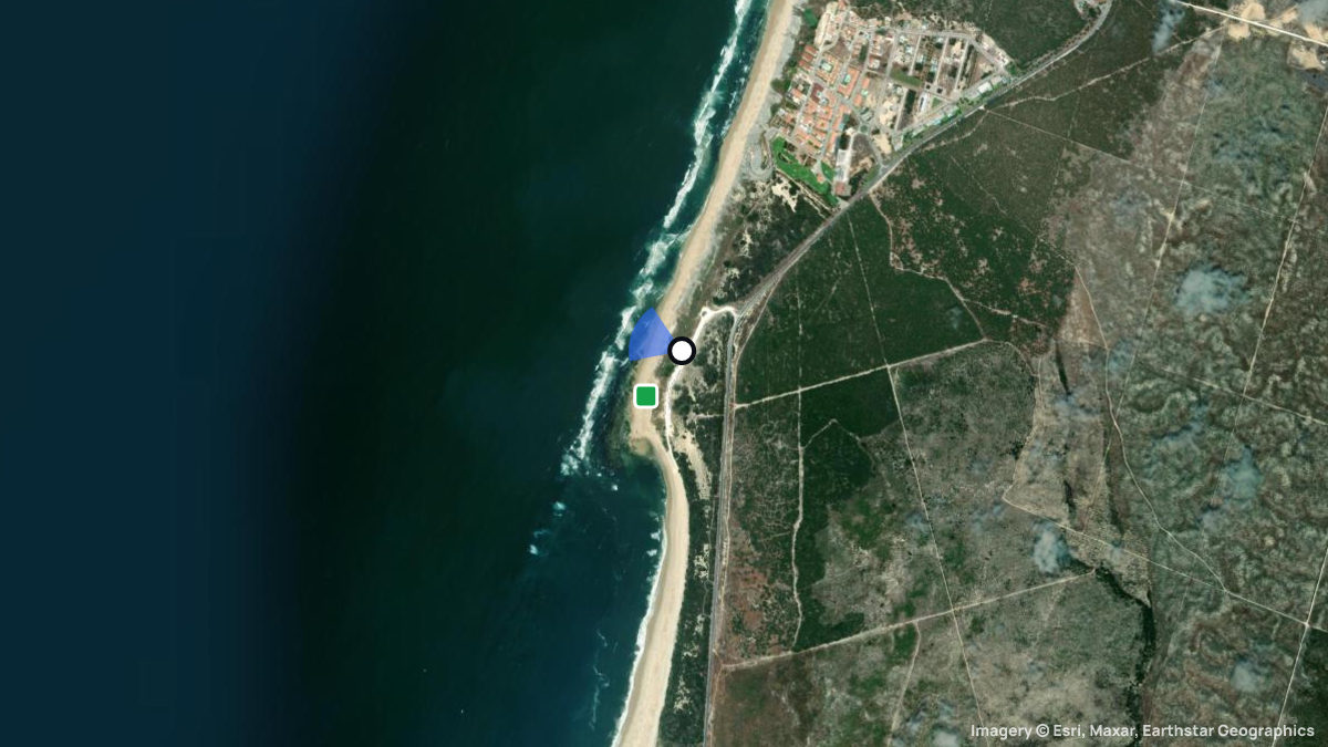 Satellitenkarte von Polvoeira mit Start- und Landeplätzen