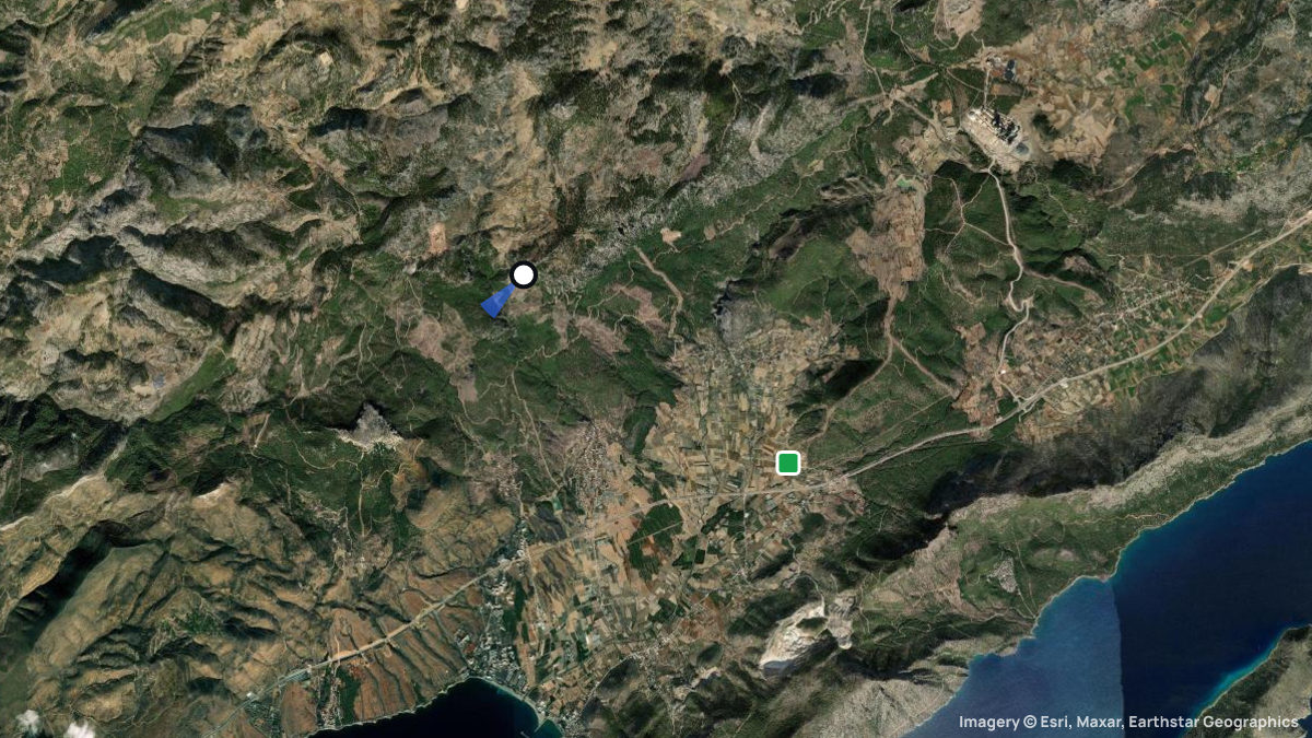 Satellite map of Isikli with its launches and landings