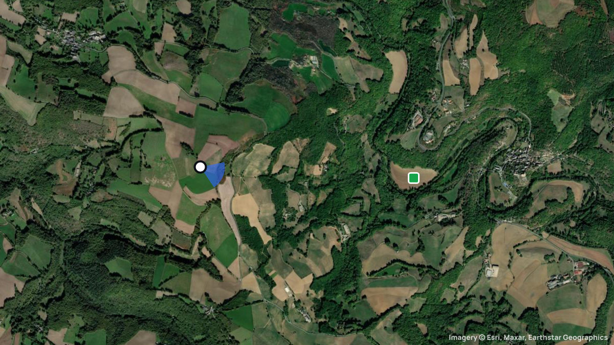 Satellitenkarte von Le Piardel mit Start- und Landeplätzen
