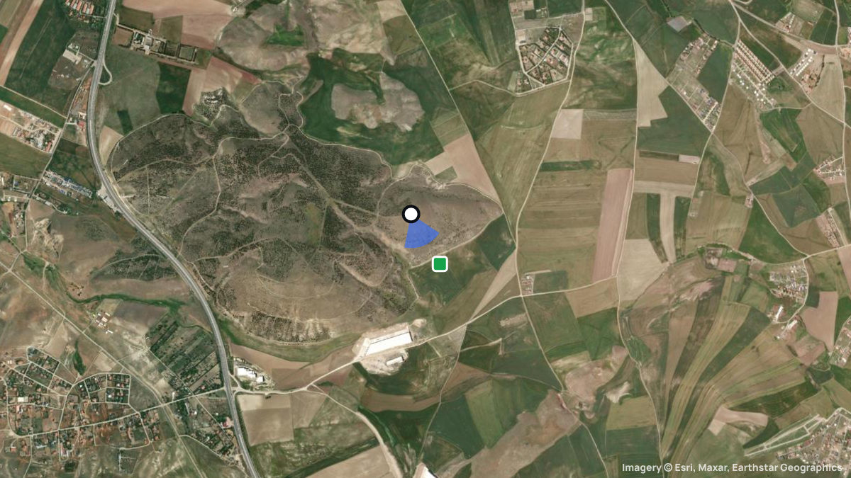 Satellite map of Beynam Gölbasi with its launches and landings