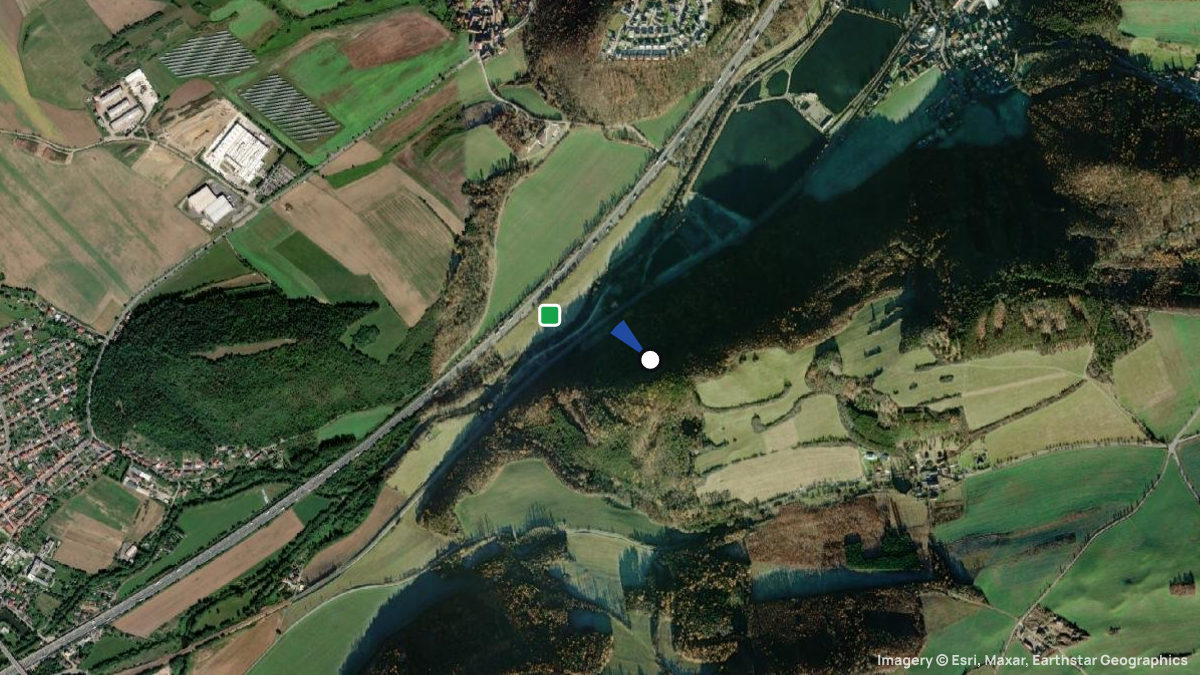 Satellite map of Koukolova hora with its launches and landings