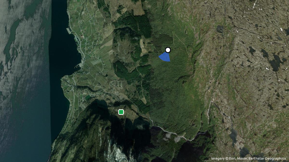 Satellite map of Byrkjeflot with its launches and landings