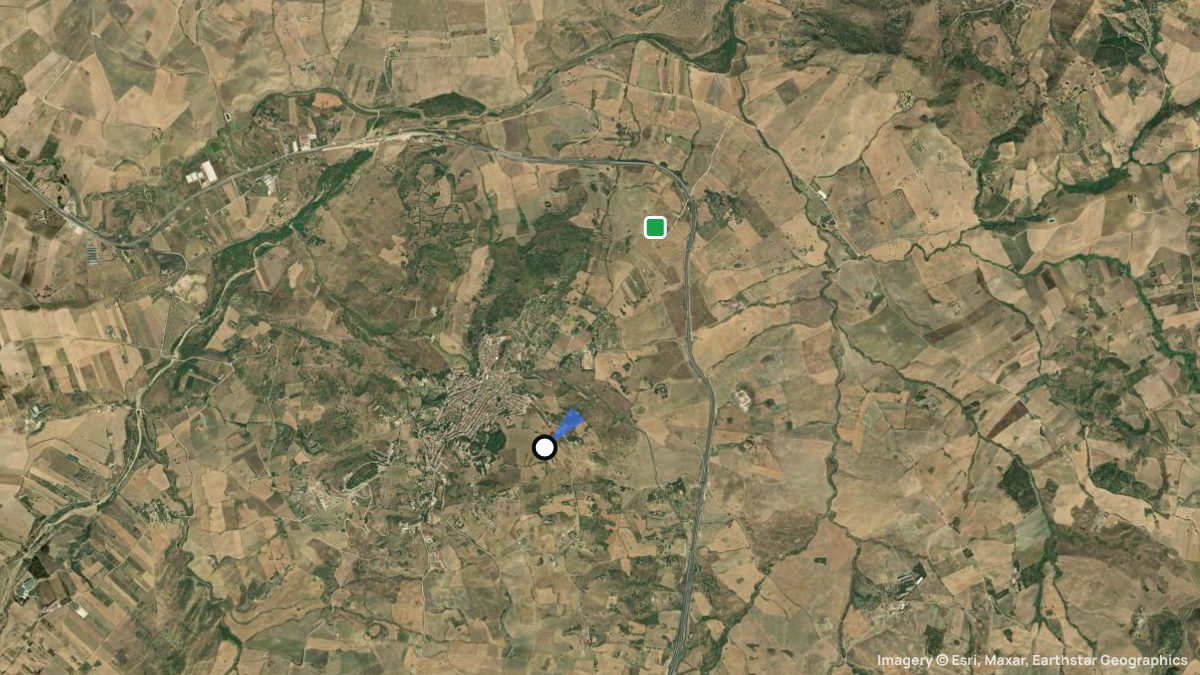 Satellite map of Vicari with its launches and landings