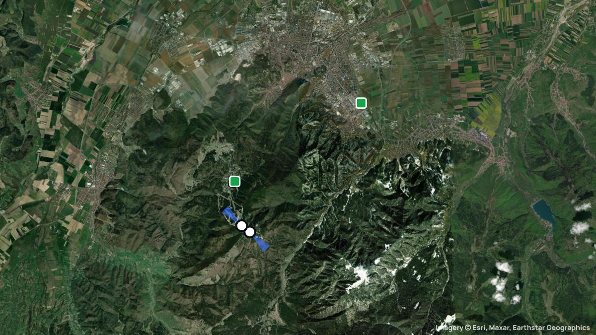 Satellite map of Postavaru with its launches and landings