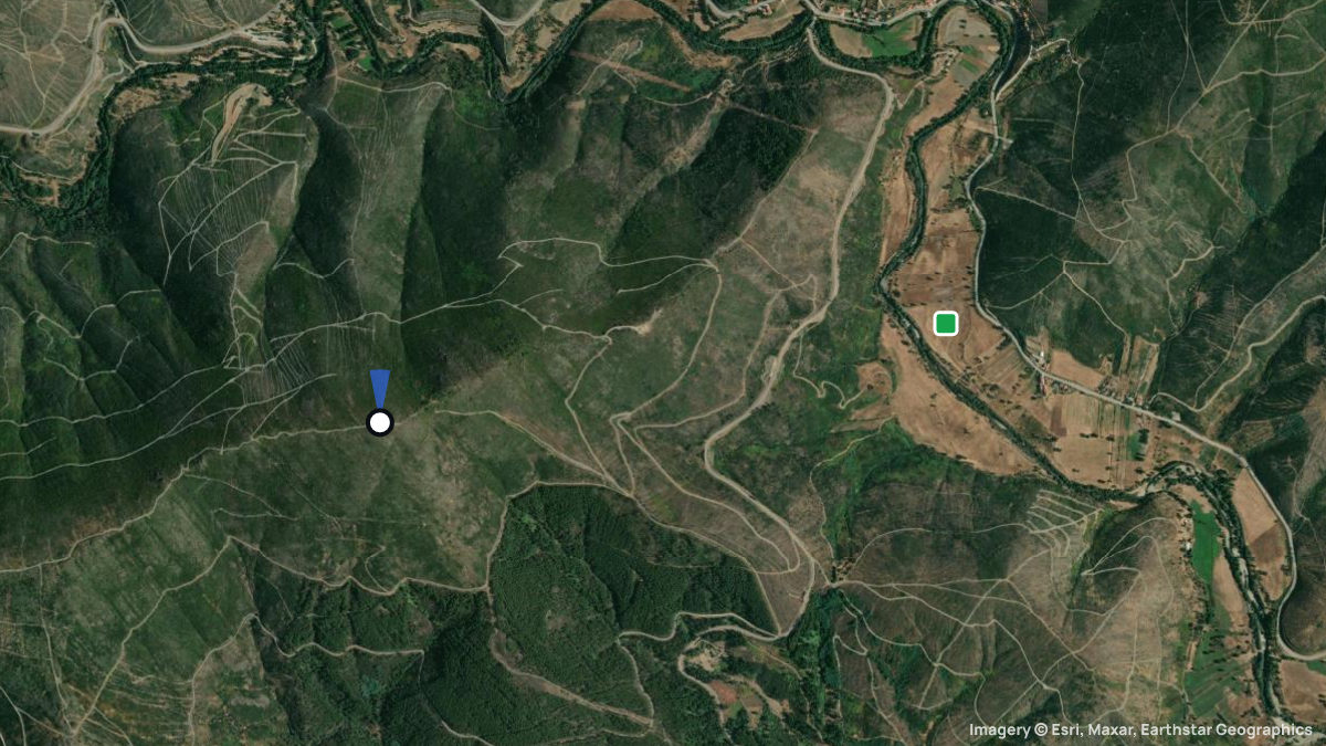 Satellitenkarte von Azinheira mit Start- und Landeplätzen