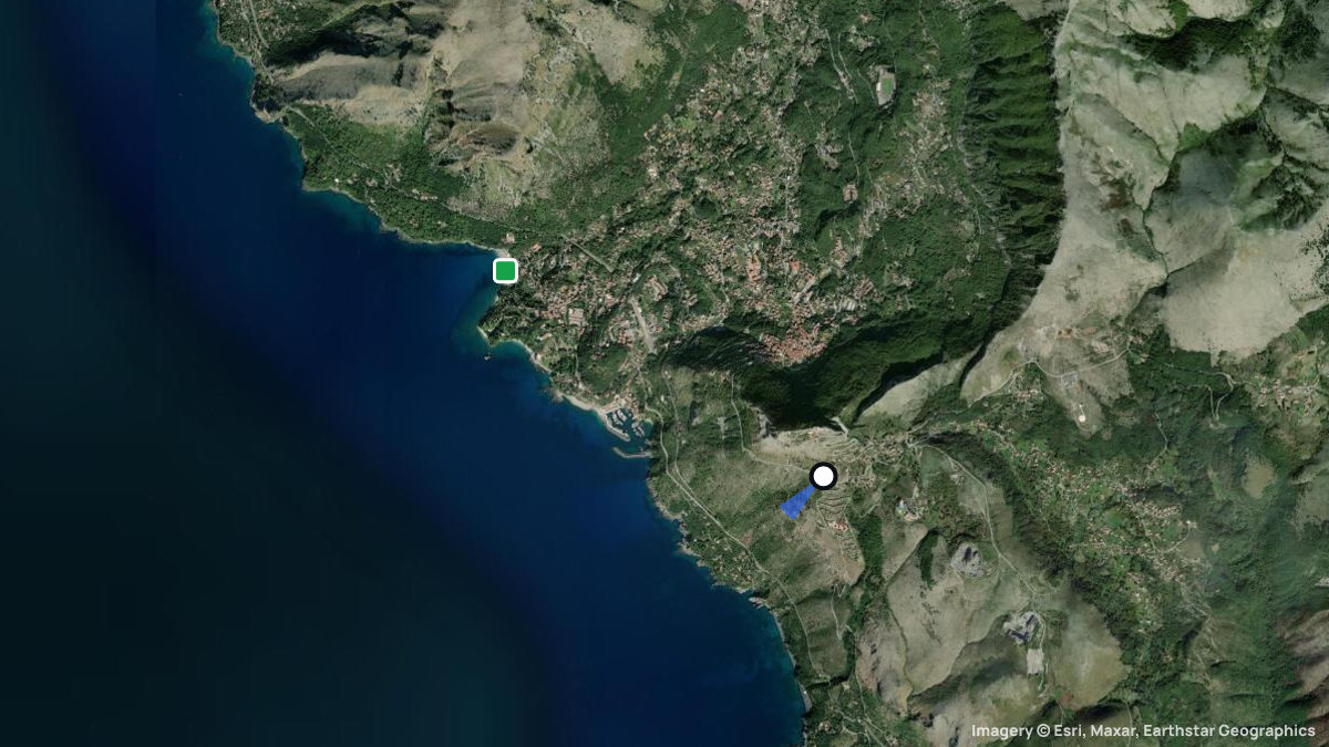 Satellitenkarte von Monte San Biagio mit Start- und Landeplätzen