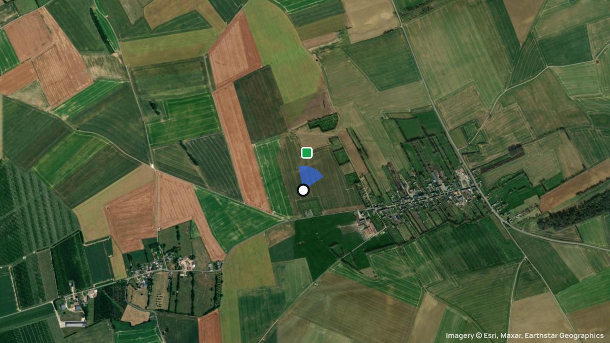 Satellite map of Omonville with its launches and landings