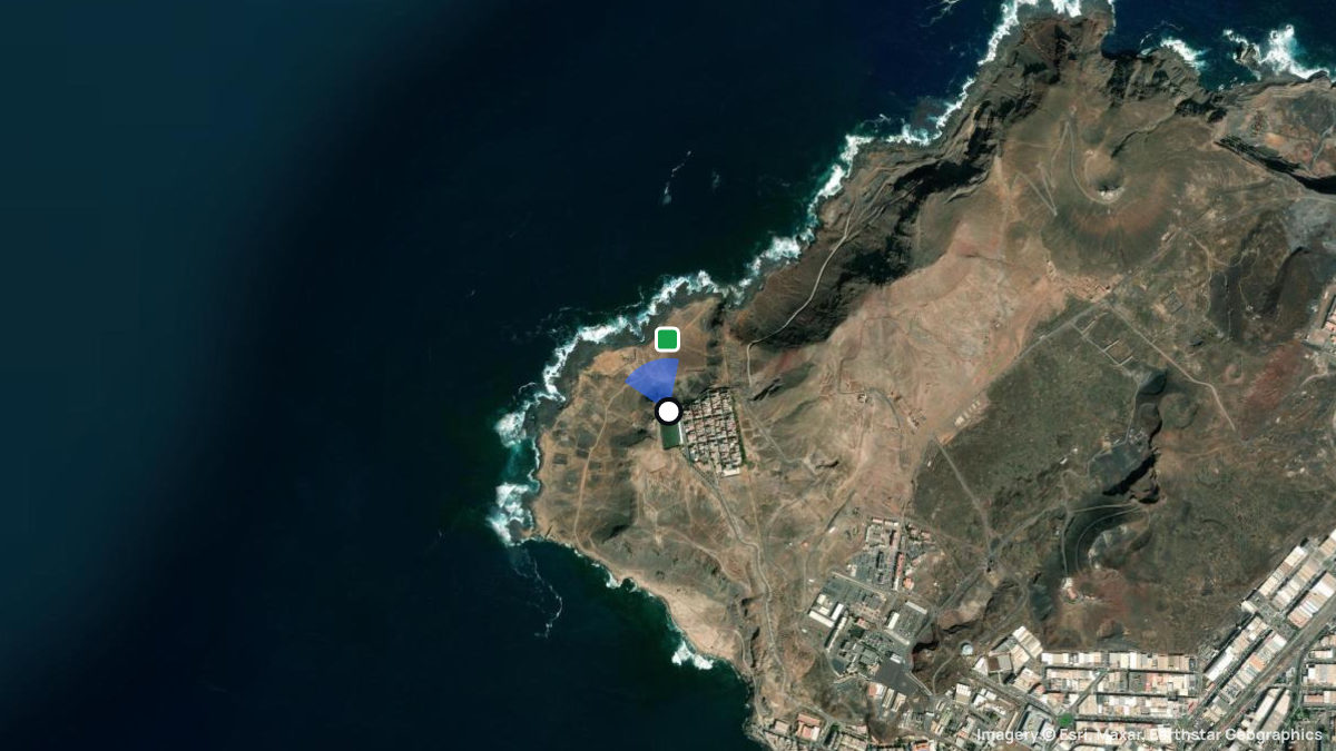 Satellite map of Los Coloradas with its launches and landings