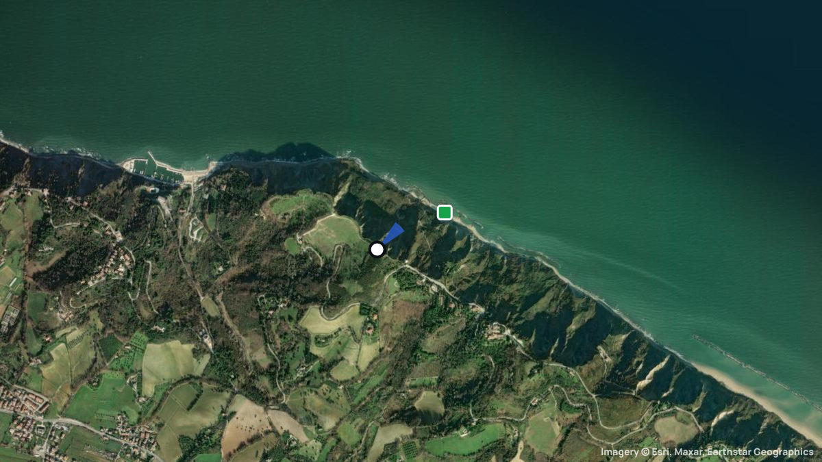 Satellite map of Casteldimezzo with its launches and landings