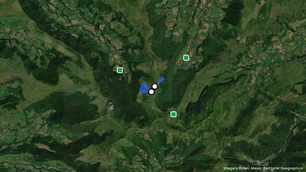 Satellitenkarte von Puy Mary mit Start- und Landeplätzen