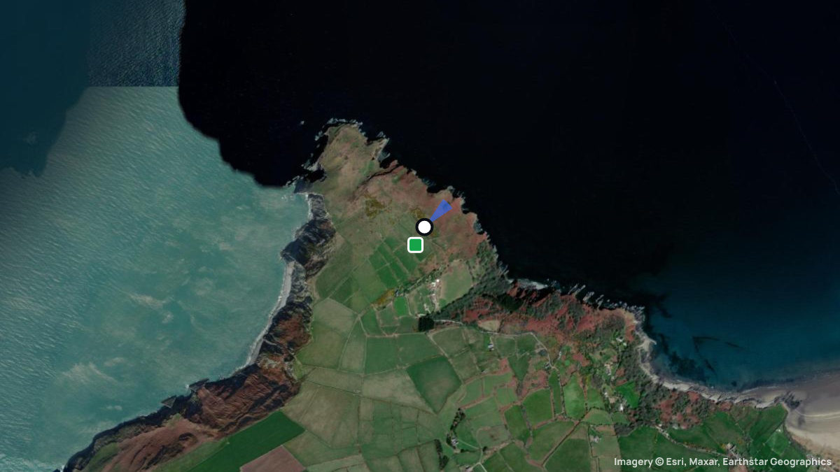 Satellite map of Cardigan with its launches and landings