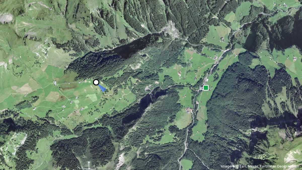Satellite map of Gitschenen with its launches and landings
