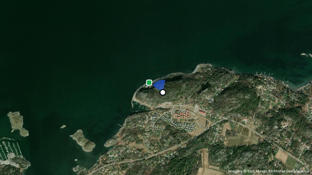 Satellite map of Tjuvkil with its launches and landings