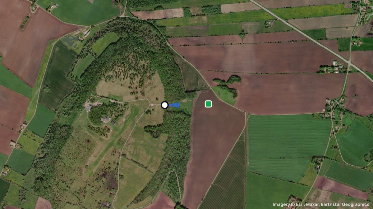 Satellite map of Alleberg Ost with its launches and landings