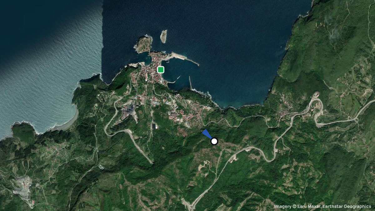 Satellitenkarte von Amasra mit Start- und Landeplätzen