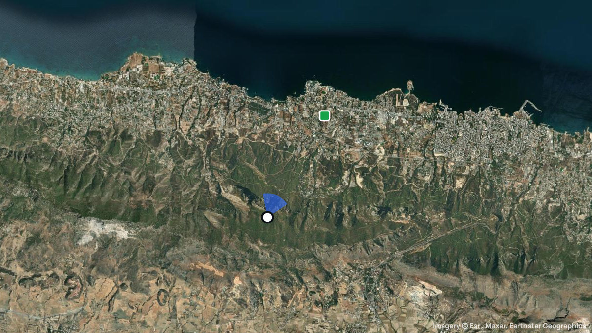 Satellite map of Kyrenia with its launches and landings