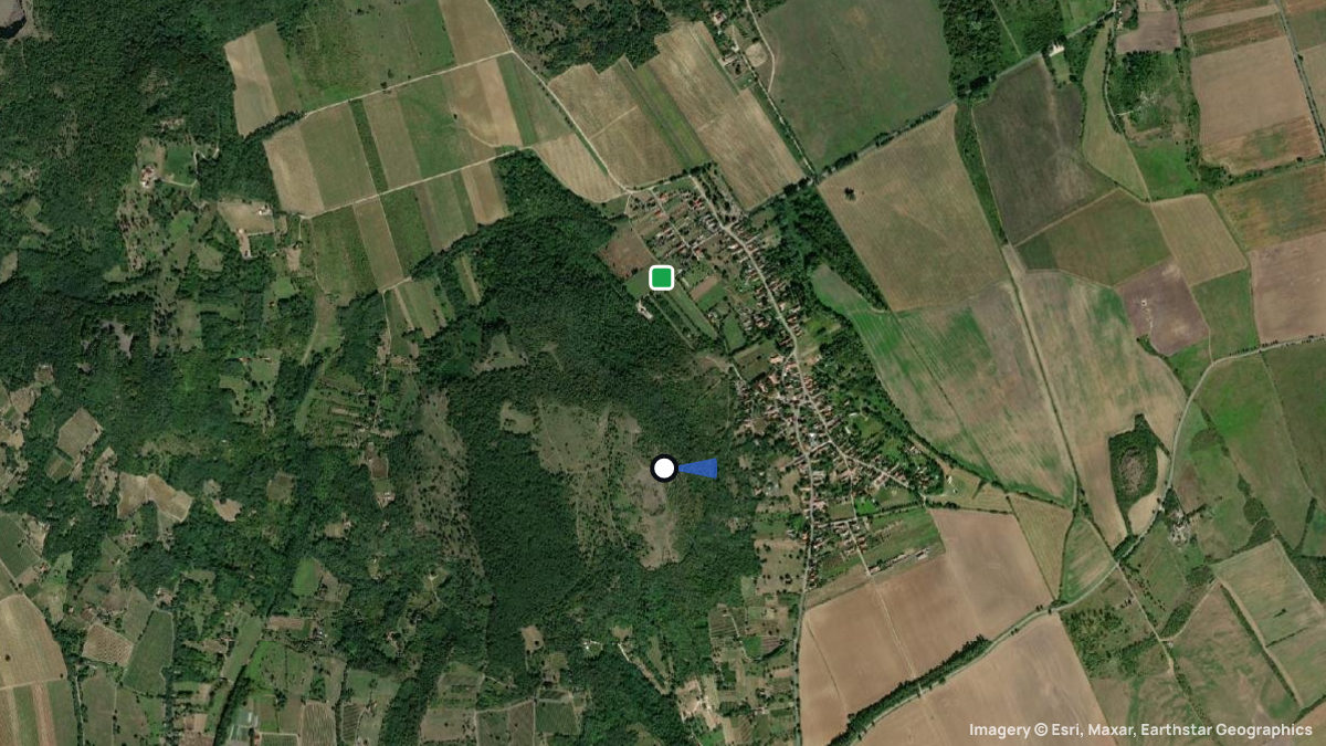 Satellitenkarte von Kopasz mit Start- und Landeplätzen