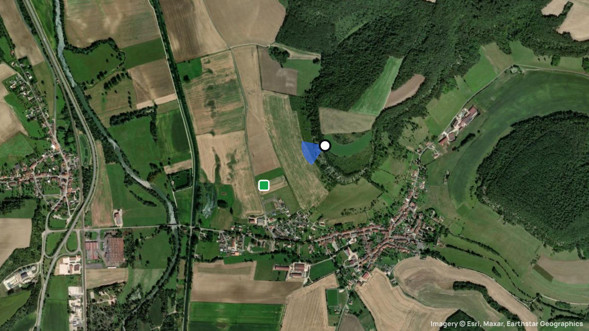 Satellitenkarte von Saint-Urbain-Maconcourt mit Start- und Landeplätzen