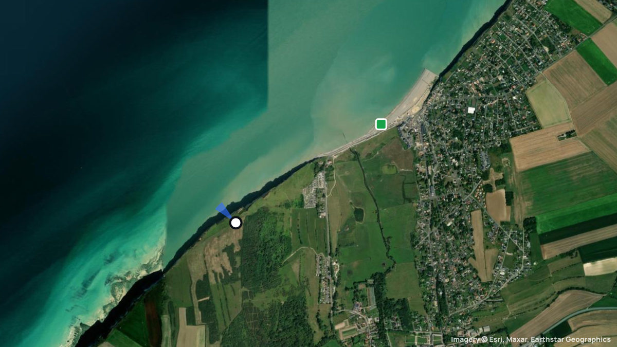 Satellite map of Les Mouettes with its launches and landings