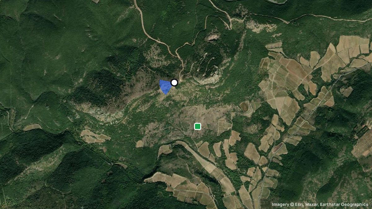 Satellite map of Pic de Vissou with its launches and landings