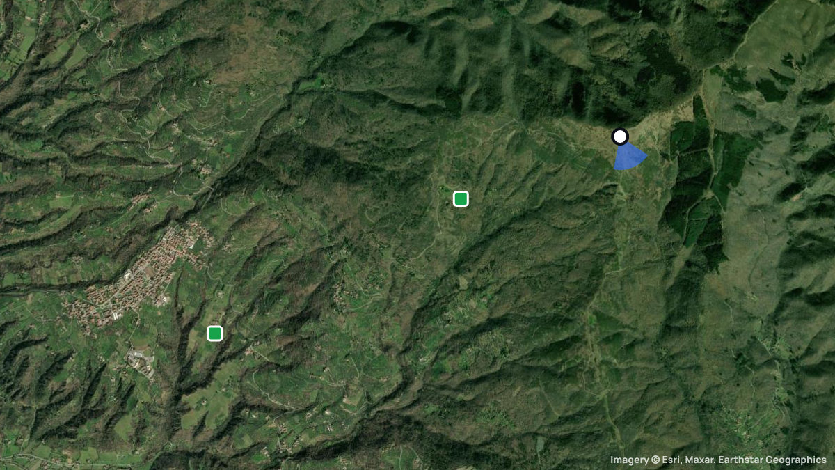 Satellite map of Montrago with its launches and landings