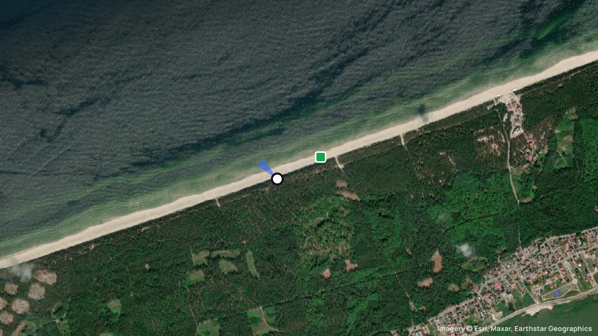 Satellite map of Krynica Morska with its launches and landings