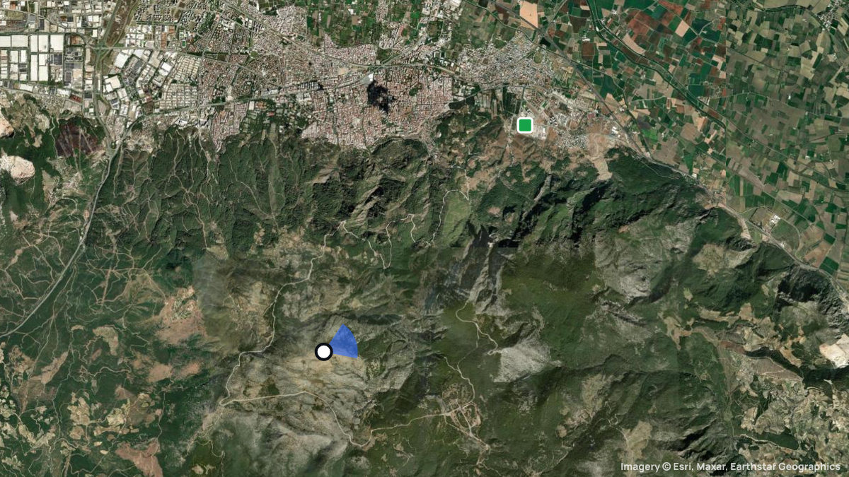 Satellite map of Spil Dagi with its launches and landings