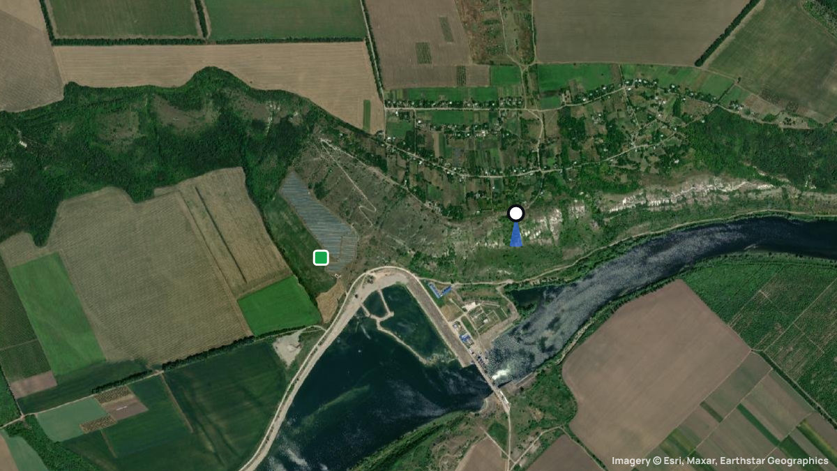 Satellite map of Nahoryany with its launches and landings